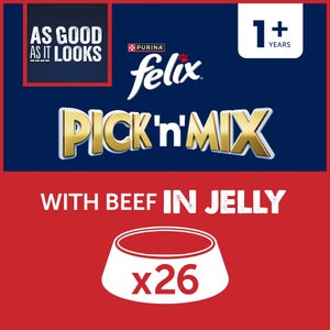 Felix As Good As Is Looks Adult Wet Cat Food with Beef in Jelly 26x85g