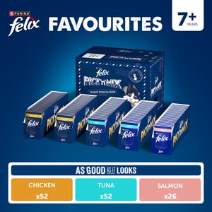 Felix Favourites Pre-Mixed Bundle Senior Wet Cat Food 130x85g