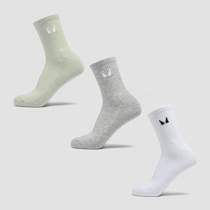 MP Unisex Crew Socks (3 Pack) - Grey, Matcha, White