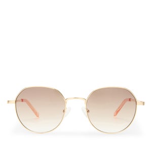 Le Specs Odyssey Gold-Tone Round-Frame Sunglasses
