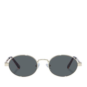 Le Specs Poseidon Deux Gold-Tone Oval-Frame Sunglasses