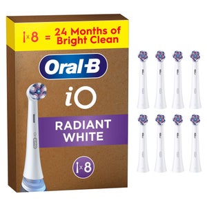 Oral-B iO Series Radiant White, Original Brush Heads for Teeth Whitening , 8