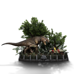Iron Studios Jurassic Park T-Rex Chase Demi Art Scale 1/20 Statue