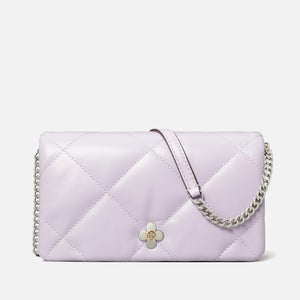 Tory Burch Kira Clover Diamond-Quilted Leather Chain Wallet