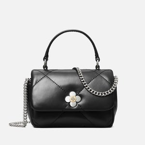 Tory Burch Kira Clover Diamond-Quilted Micro Chain Wallet