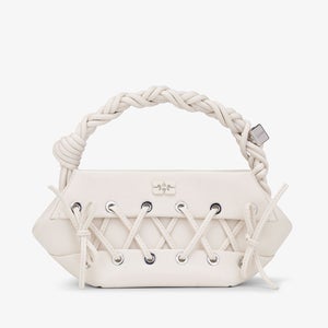 Ganni Mini Eyelets Lace-Up Leather-Blend Bou Bag