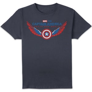 Marvel Captain America Brave New World Wing Shield Logo Unisex T-Shirt - Navy