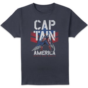 Marvel Captain America Brave New World Sam Wilson Hero Pose Unisex T-Shirt - Navy