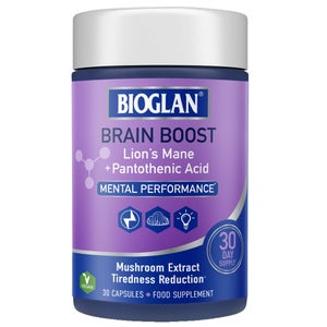 Bioglan Brain Boost Mushroom Extract Tiredness Reduction x 30 Capsules