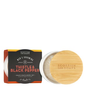 The Scottish Fine Soaps Company Thistle & Black Pepper Shave Soap & Bowl Set 100g