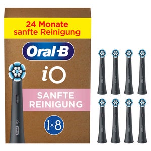 Oral-B iO Sanfte Reinigung, Original Aufsteckbürsten, Schwarz, 8 Stück