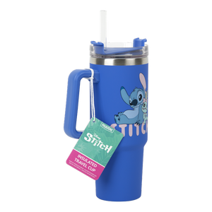Disney Stitch Blue 900Ml Insulated Cup And Straw
