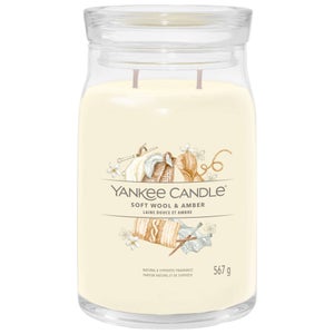 Yankee Candle Signature Jar Candle Large Jar Soft Wool Amber 567g