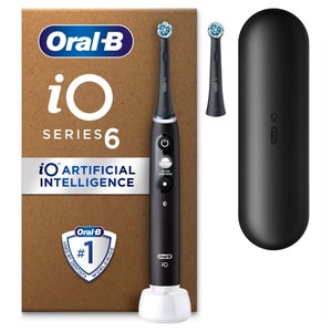 Oral-B iO6 Electric Toothbrush, Black, with Travel Case and Extra Head