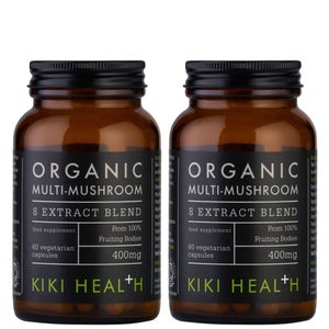 KIKI Health Organic Multi-Mushroom 8 Extract Blend Vegicaps 2 x 60