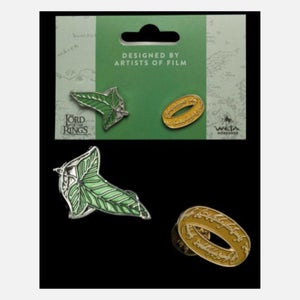 Weta Workshop Lord of the Rings Collectors Pins 2-Pack Elfen Leaf & One Ring