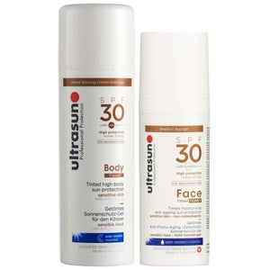 Ultrasun Duo: Anti-Ageing SPF30 Tinted Honey 50ml & Tinted Body SPF30 150ml