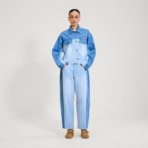 Adult Womens Kickers Western Denim Jacket Blue