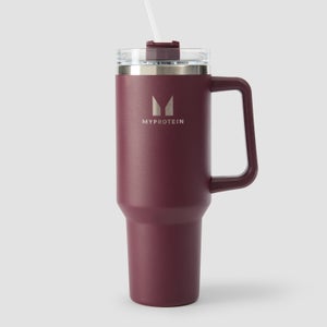 Myprotein Metal Side Handle Straw Bottle 1200ml - Deep Berry