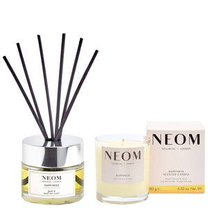Neom Wellbeing London Happiness Diffuser & 1 Wick Candle Duo