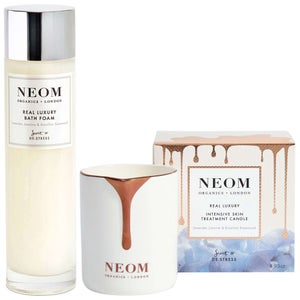 Neom Wellbeing London Real Luxury Foam & Intensive Skin Treatment Candle Duo