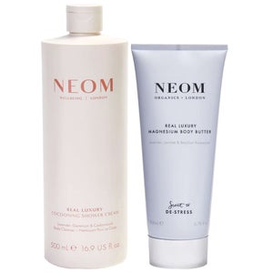 Neom Wellbeing London Real Luxury Cocooning Shower Cream & Magnesium Body Butter Duo