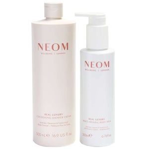 Neom Wellbeing London Real Luxury Cocooning Shower Cream & Multi Mineral Milk Duo