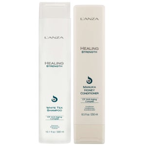 L'Anza Duo: Healing Strength White Tea Shampoo 300ml & Manuka Honey Conditioner 250ml