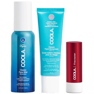Coola Trio: Classic Face Sunscreen Lotion SPF50 White Tea 50ml, Mist SPF50 100ml & Mineral Liplux SPF30 Firecracker