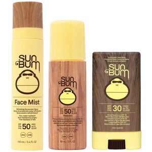 Sun Bum Trio: Original SPF30 Sunscreen Face Stick 13g, Face Mist SPF50 100ml & Roll-On Lotion SPF50 88ml