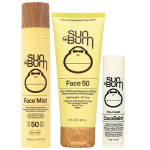 Sun Bum Trio: Original SPF30 Sunscreen Face Stick 13g, Mist SPF50 100ml & CocoBalm Lip Balm Pina Colada 4.25g