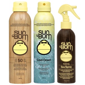 Sun Bum Trio: Original SPF50 Sunscreen Spray 200ml, After Sun Cool Down Spray & Texturizing Sea Spray 177ml