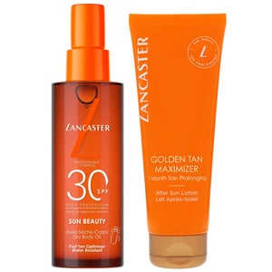 Lancaster Duo: Satin Dry Oil Fast Tan Optimizer for Body SPF30 150ml & Golden Tan Maximizer 125ml