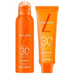Lancaster Duo: Cooling Invisible Mist Wet Skin Application for Body SPF30 200ml & Invisible Face Gel SPF30 50ml