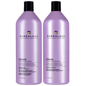Pureology Duo: Hydrate Shampoo and Conditioner Moisturising Supersize 1000ml For Dry Hair