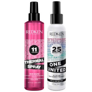 Redken Duo: Thermal Spray 250ml & One United All-In-One Multi-Benefit Treatment, Manageability and Protection 150ml