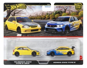 Hot Wheels Premium 2-Pack 2025 Mix 2 99 Honda Civic Type R (EK9) & 24 Honda Civic Type-R