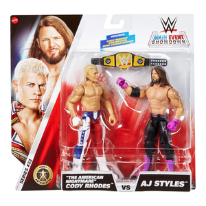 WWE Main Event Showdown 2-Pack Series 22 Cody Rhodes & AJ Styles Action Figures (6")
