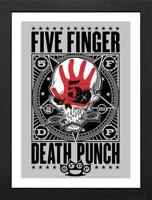 Five Finger Death Punch Punchagram 30 x 40cm Framed Collector Print