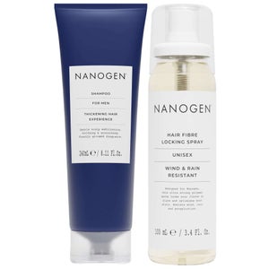 Nanogen Duo: Hair Thickening Treatments for Men Shampoo 240ml, Styling Hair Fibre Locking Spray 100ml