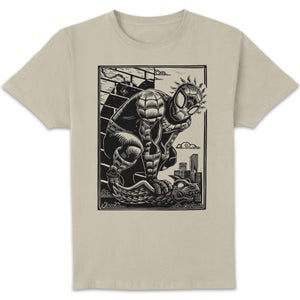 Marvel Spiderman Line Art Unisex T-Shirt - White Vintage Wash