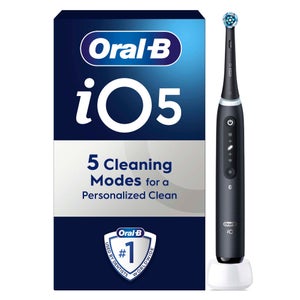 Oral-B iO 5 Black Electric Toothbrush, 1 Toothbrush Head, Designed By Braun
