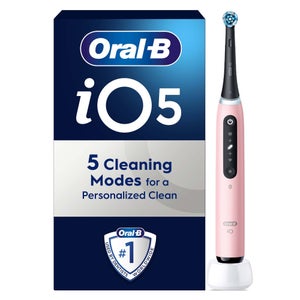 Oral-B iO 5 Pink Electric Toothbrush, 1 Toothbrush Head, Designed By Braun