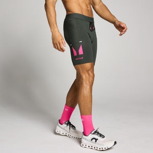 MP Men's Hybrid Half Tight Shorts - Washed Black