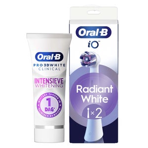 Oral-B Pro 3DW Clinical Intensieve Whitening Tandpasta en 2 Witte Opzetborstels Bundel