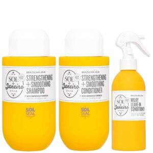 Sol De Janeiro Trio: Brazilian Joia Milky Leave-In Conditioner 210ml, Conditioner 295ml & Shampoo 295ml