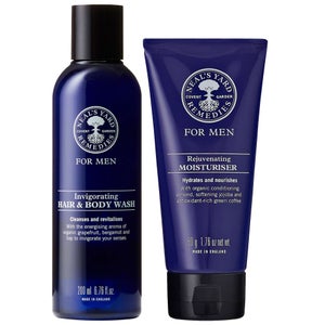 Neal's Yard Remedies Duo: Invigorating Hair & Body Wash 200ml & Moisturiser 50g