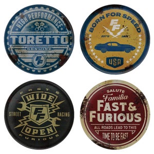 Fast & Furious Set of 4 Vintage Style Coasters