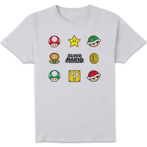 Nintendo Super Mario Items Unisex T-Shirt - White