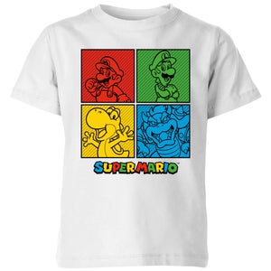 Nintendo Super Mario Squares Kids' T-Shirt - White